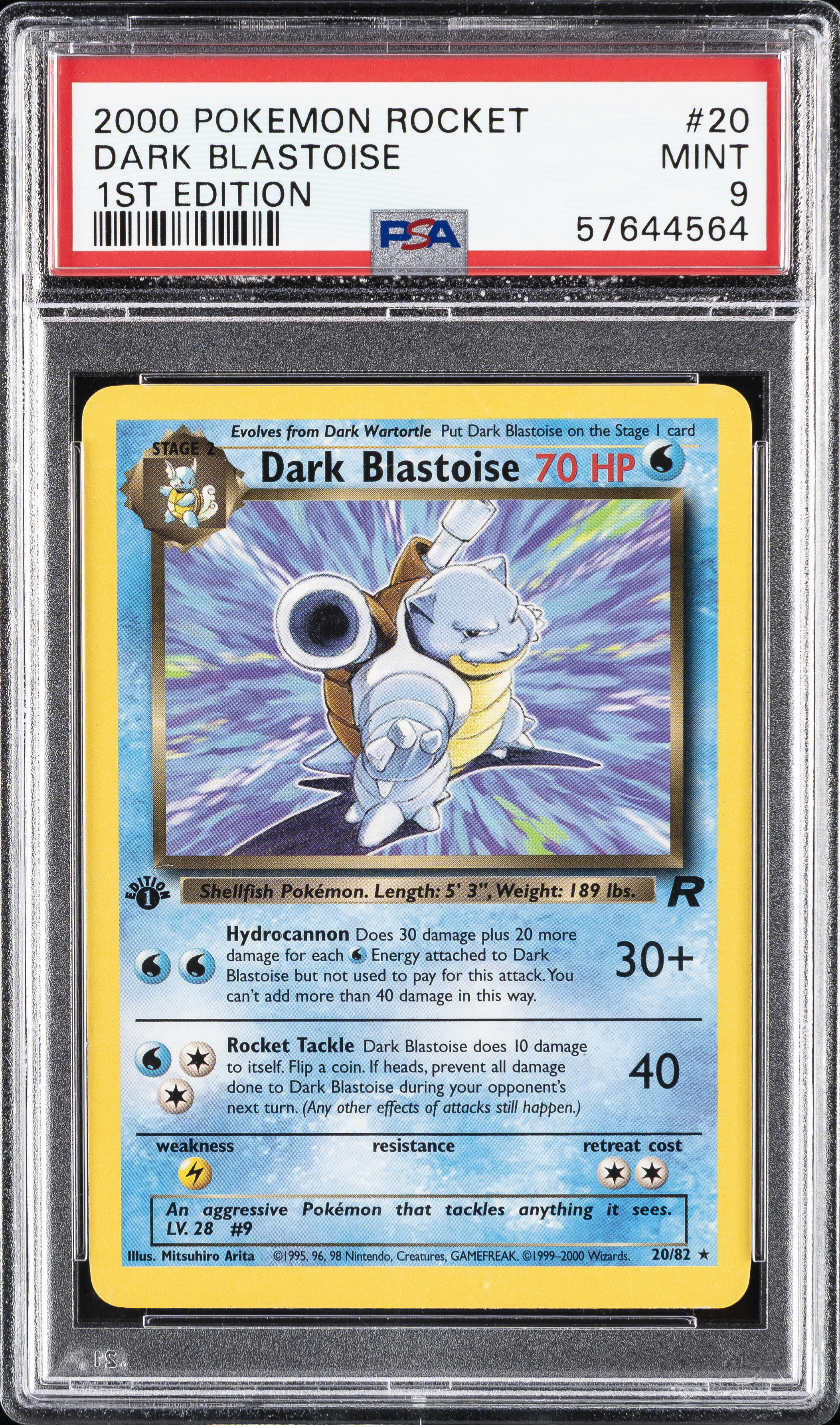 Dark Blastoise 1st Ed. PSA 9